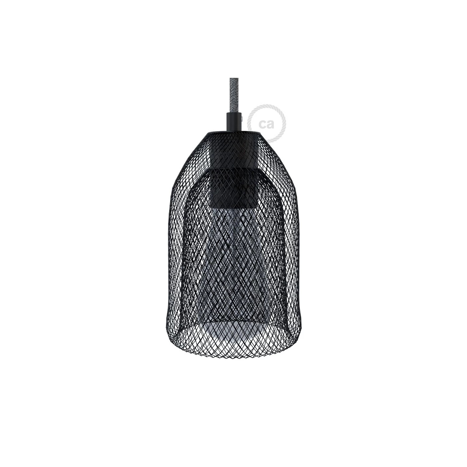 Ghostbell Wire Mesh Pendant Shade | Socket Cover | Industrial Style - Black