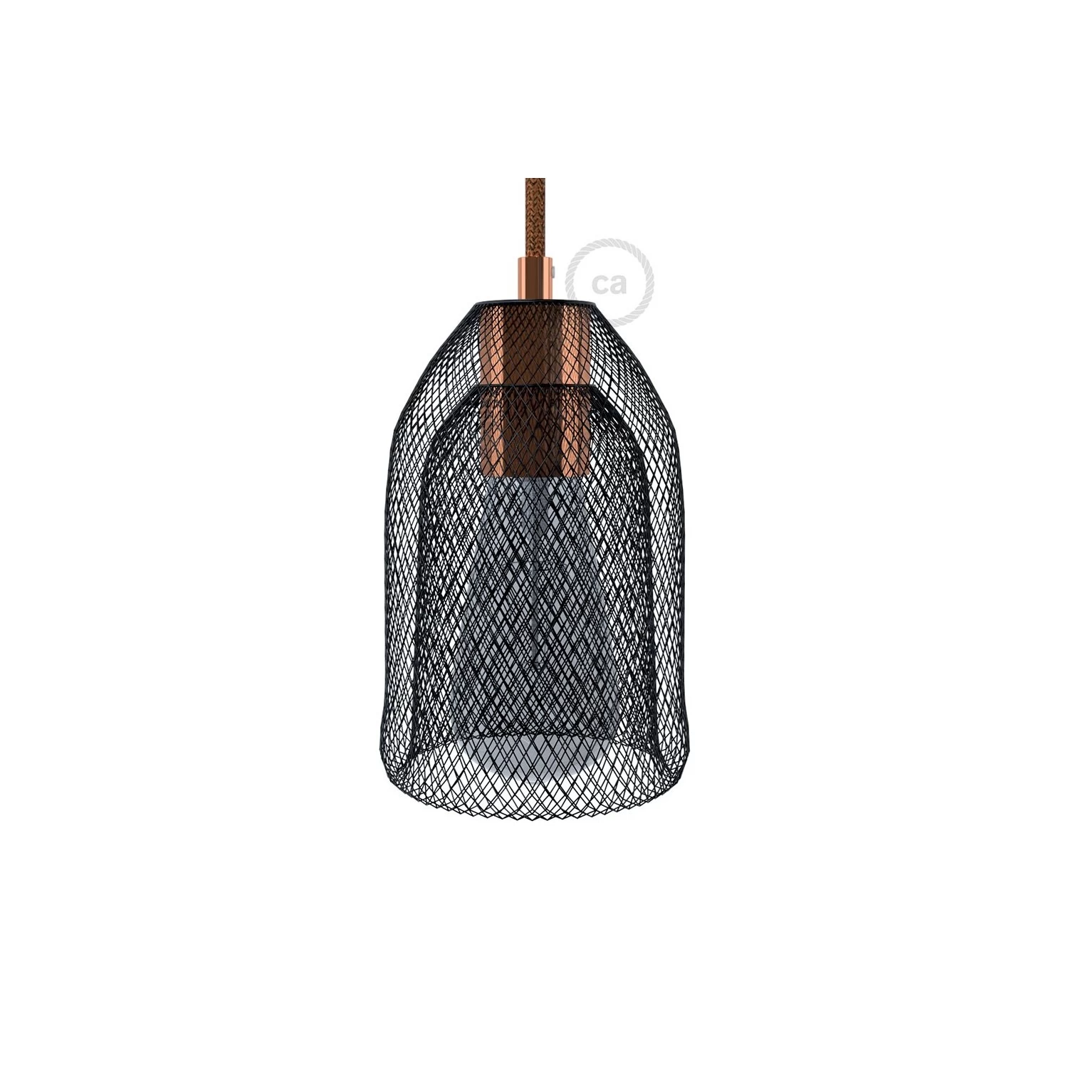Ghostbell Wire Mesh Pendant Shade | Socket Cover | Industrial Style - Black - Copper