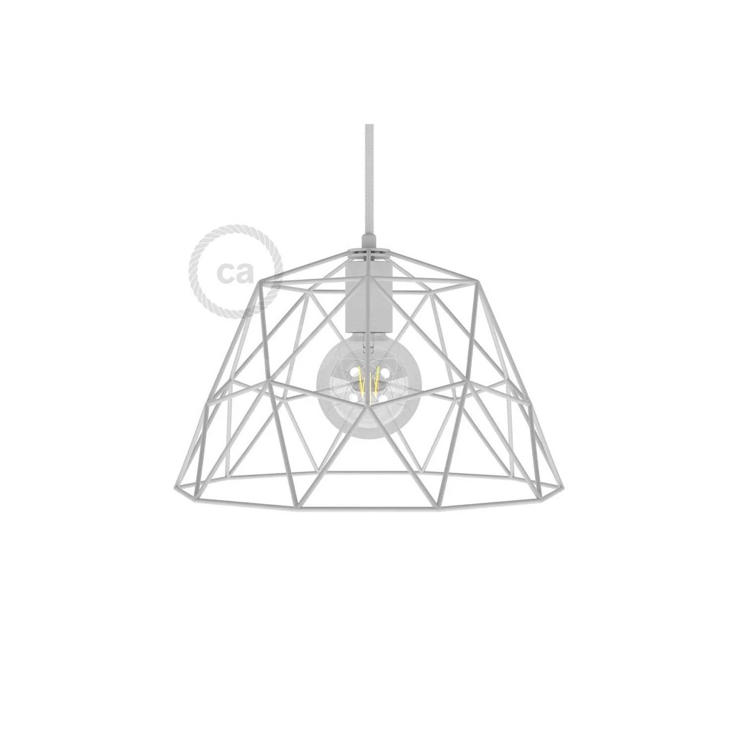 Dome XL Naked Cage Metal Lampshade | Industrial Style | E26 Socket - White