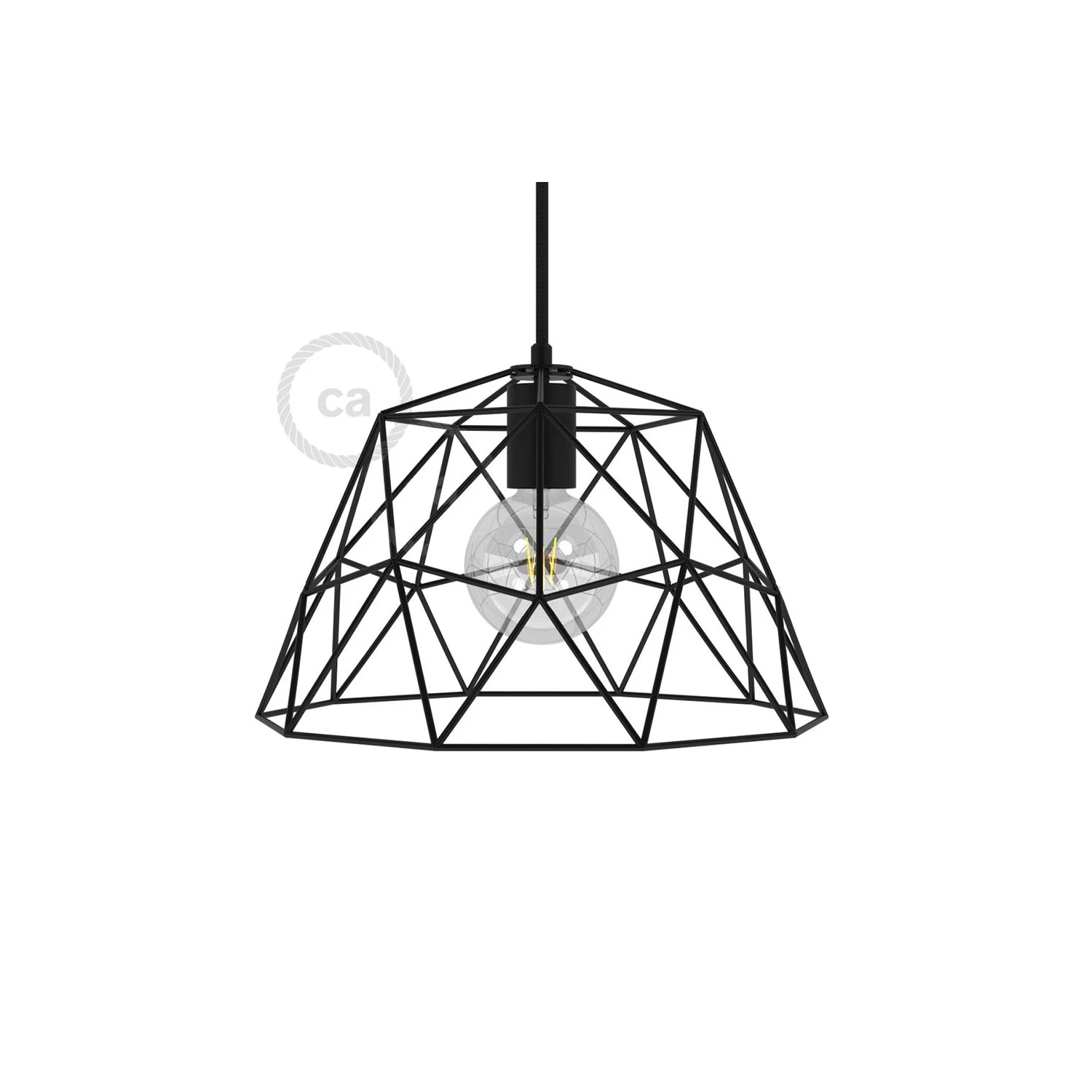 Dome XL Naked Cage Metal Lampshade | Industrial Style | E26 Socket - Black