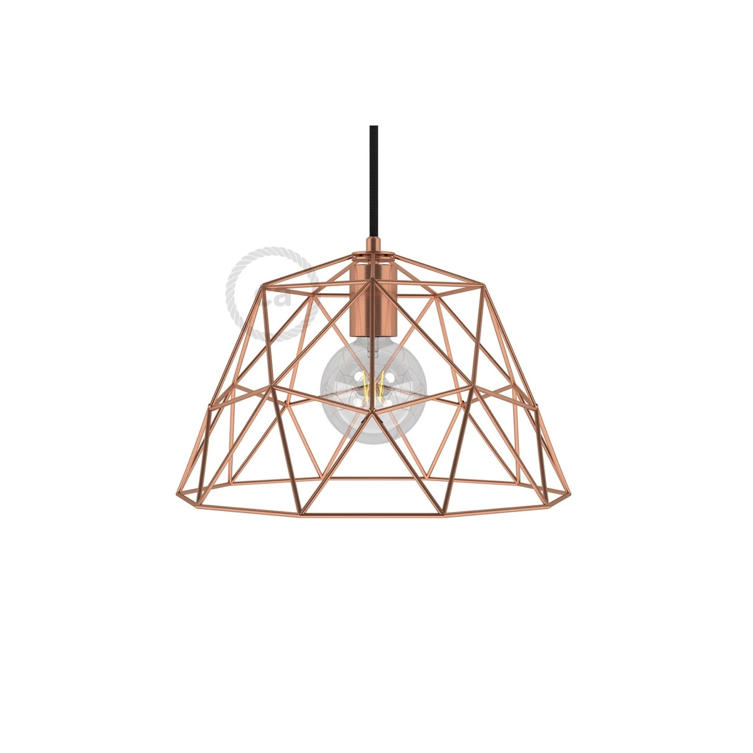 Dome XL Naked Cage Metal Lampshade | Industrial Style | E26 Socket - Copper
