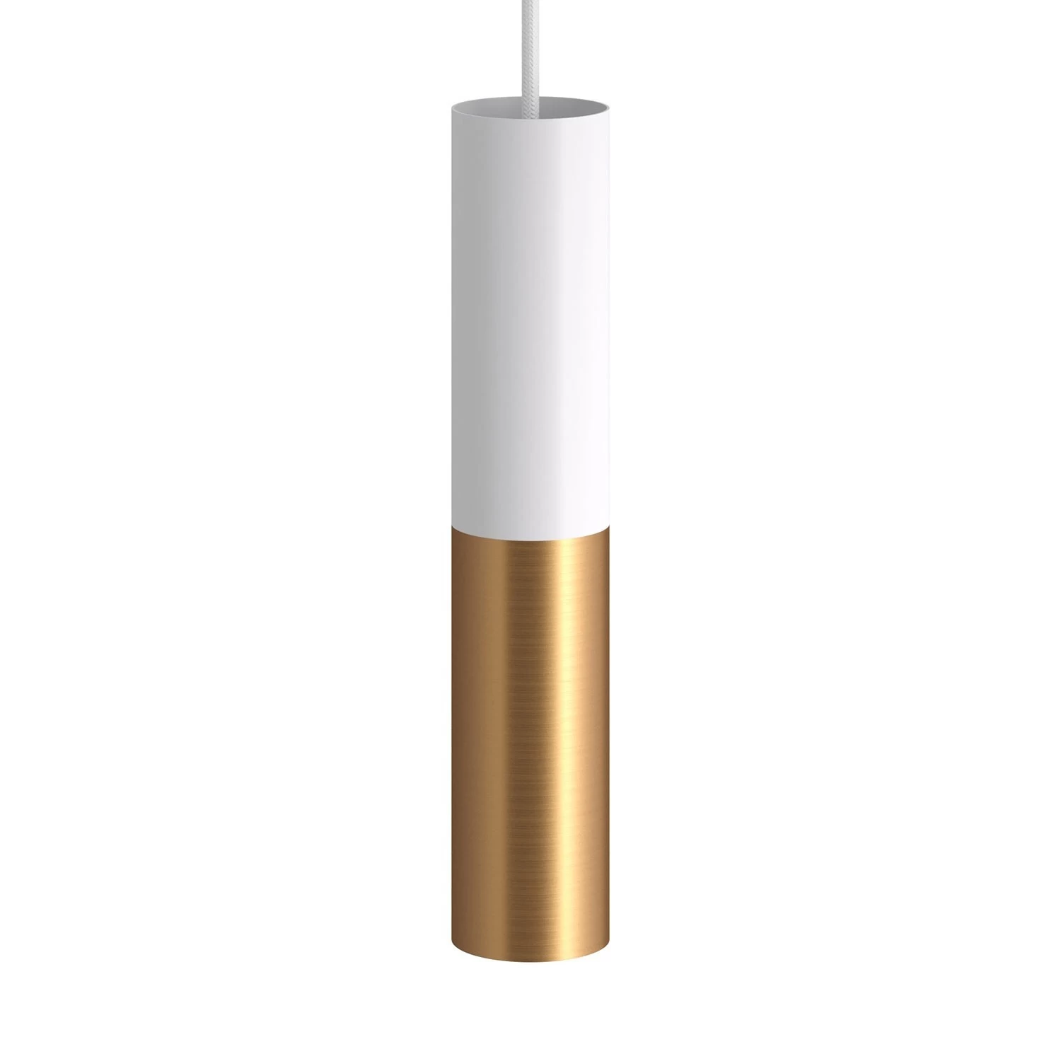 Tub-E12 Spotlight | Double Metal Tube with Dual E12 Socket - Matt White - Brushed bronze