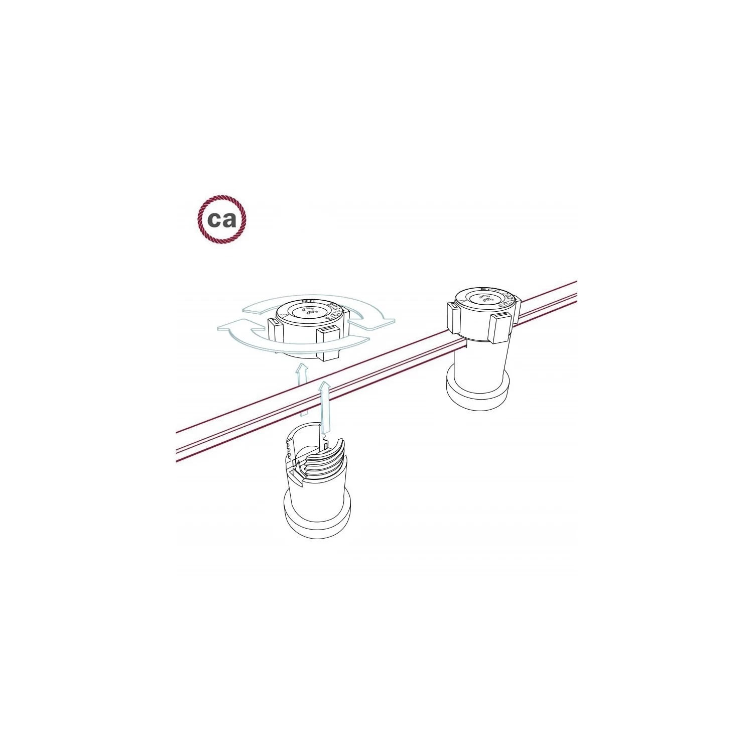 Electric Cable Color Cord for Custom String Lights, covered by Rayon fabric Silver (CM02)