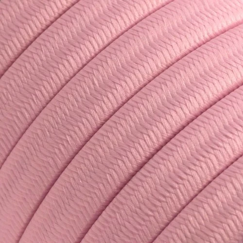 Electric Cable Color Cord for Custom String Lights, covered by Rayon fabric Baby Pink (CM16)