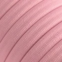 Electric Cable Color Cord for Custom String Lights, covered by Rayon fabric Baby Pink (CM16)
