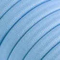 Electric Cable Color Cord for Custom String Lights, covered by Rayon fabric Baby Azure (CM17)