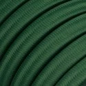 Electric Cable Color Cord for Custom String Lights, covered by Rayon fabric Dark Green (CM21)