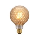 LED Light Bulb Amber Cut Glass G30 6W 400Lm E26 2200K - Cut 30A