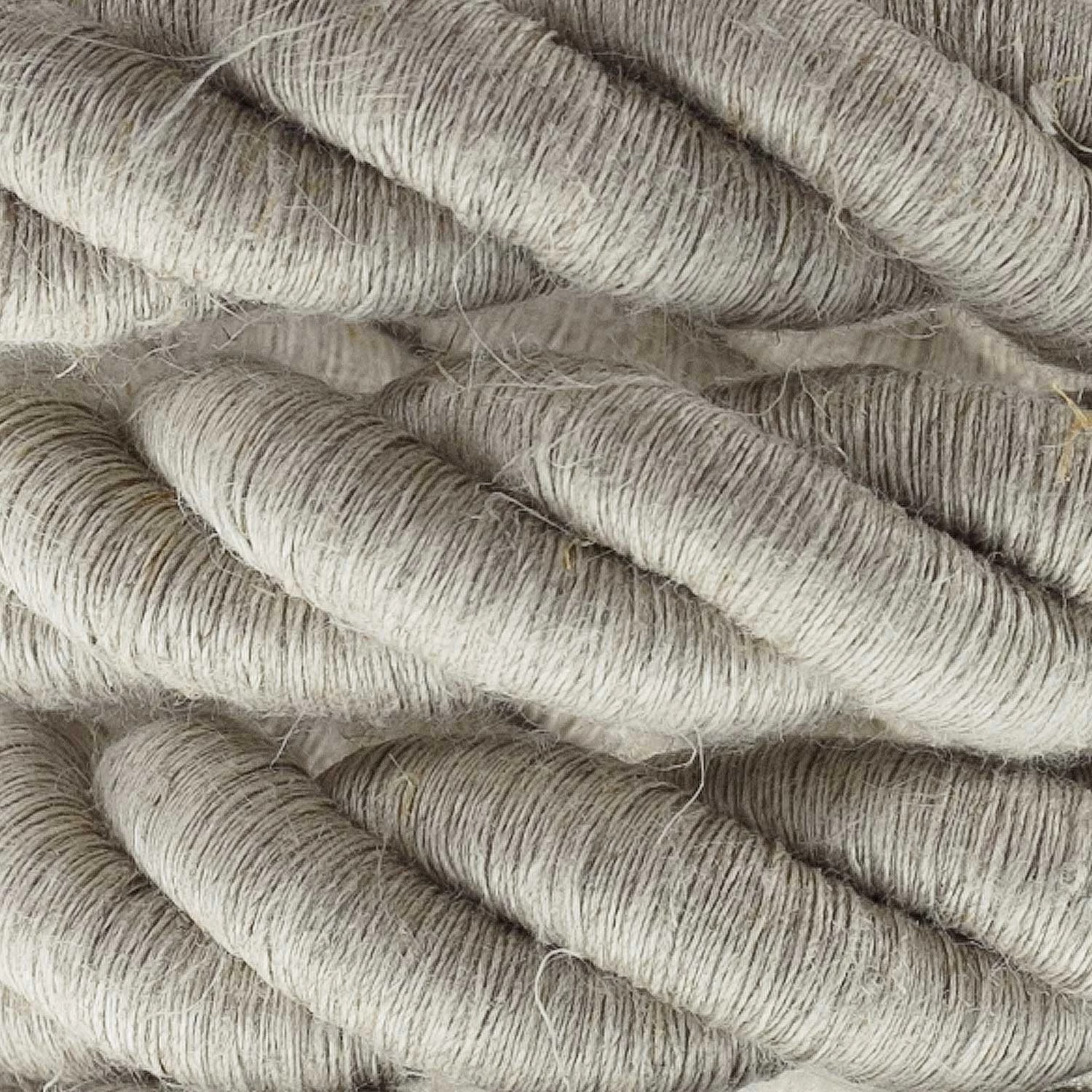 2XL Rope electrical wire 18/3 AWG wire inside. Natural Linen Fabric. 24mm.