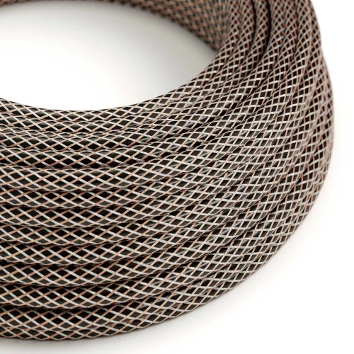 Copper Houndstooth covered Round electric cable - RR03