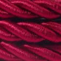 2XL Rope electrical wire 18/3 AWG wire inside. Shiny Dark Bordeaux Fabric. 24mm.