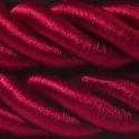 3XL Rope electrical wire 18/3 AWG wire inside. Shiny Dark Bordeaux Fabric. 30mm.