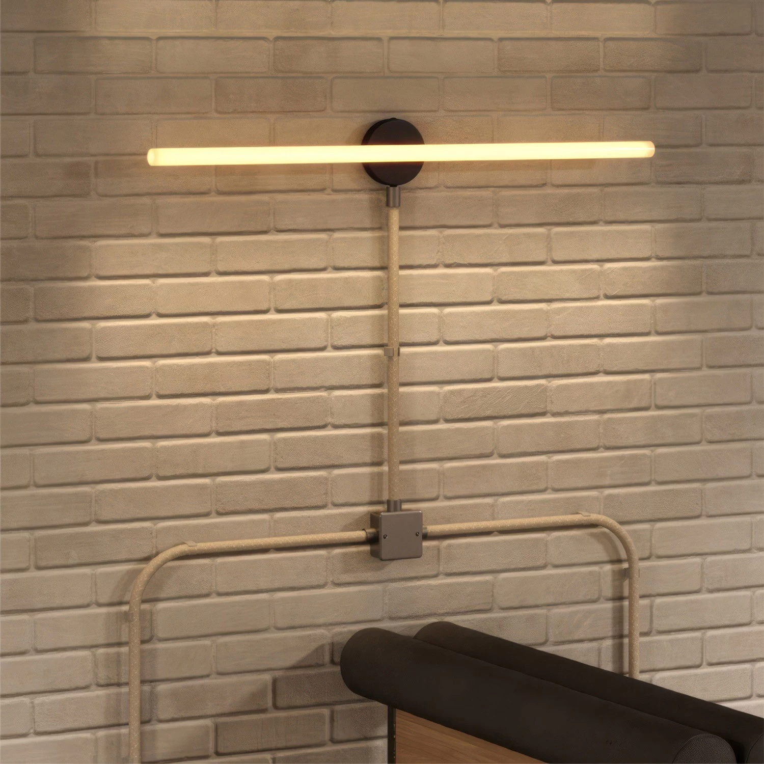 Creative-Tube flexible conduit, Neutral Natural Linen (RN01) fabric covering, 20 mm diameter