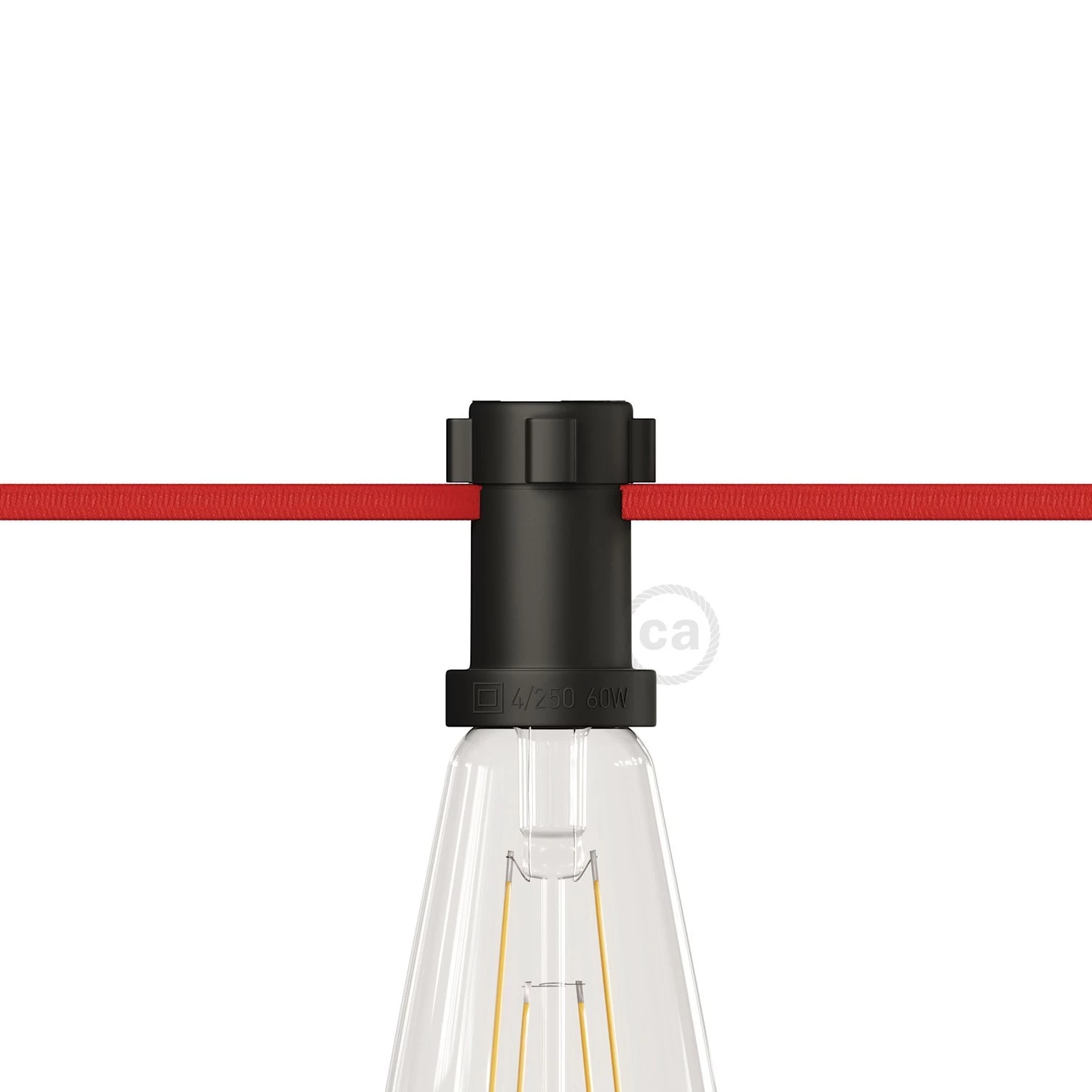 Light Sockets for String Lights- Black thermoplastic- for custom string lights