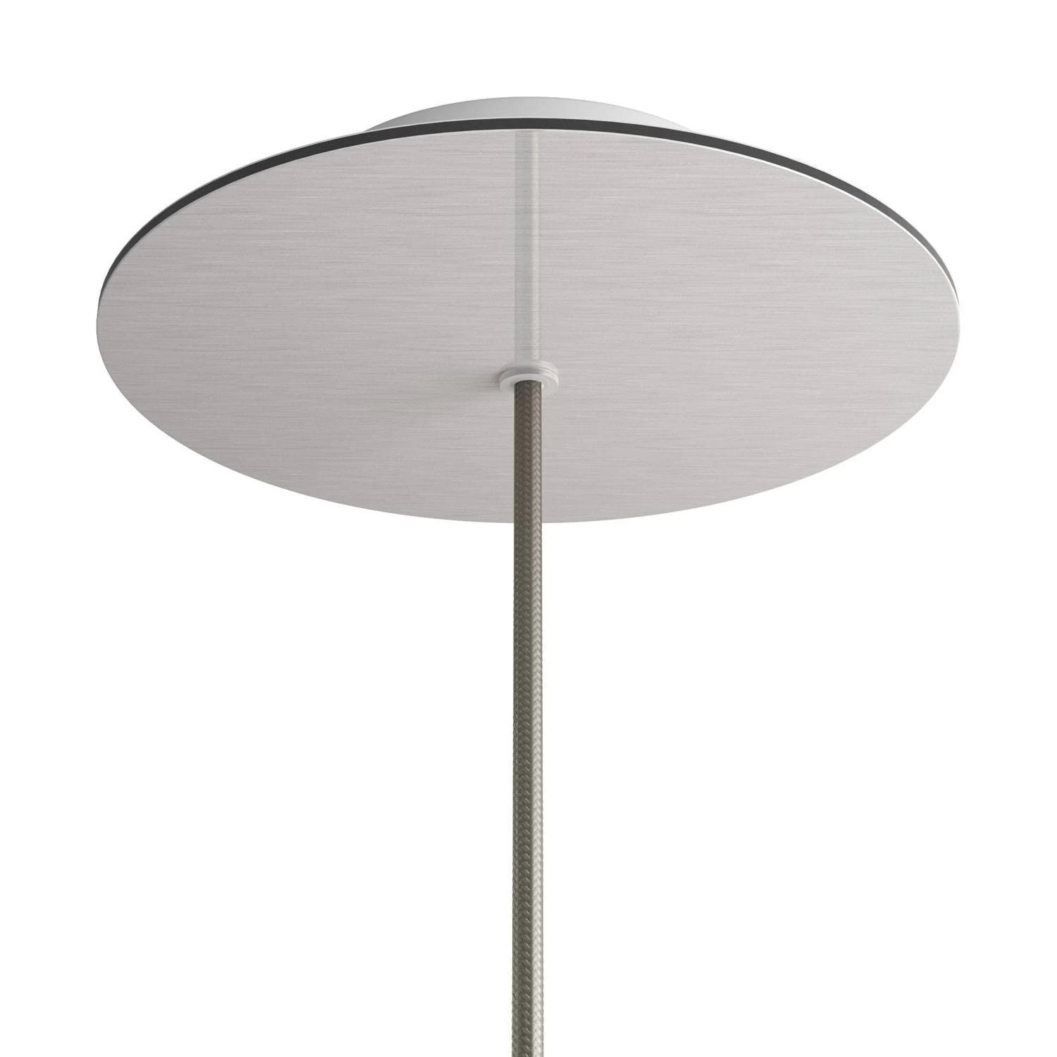 1 Hole - LARGE Round Ceiling Canopy Kit - Rose One System - Satin Steel Dibond