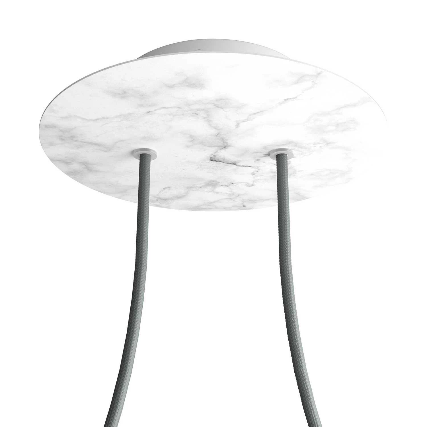 2 Holes - LARGE Round Ceiling Canopy Kit - Rose One System - Marble Carrara