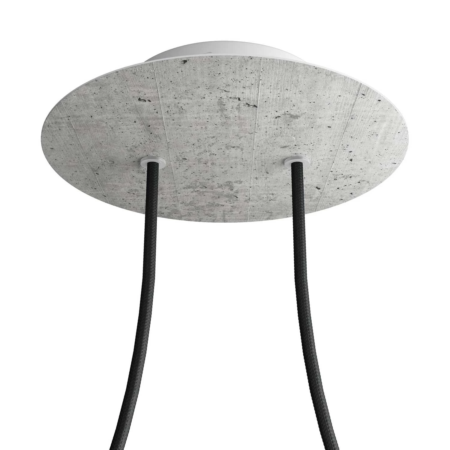 2 Holes - LARGE Round Ceiling Canopy Kit - Rose One System - Concrete