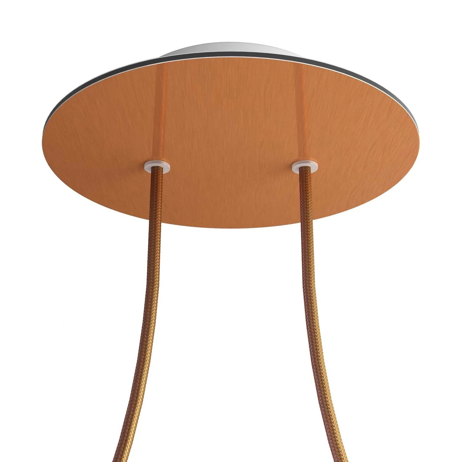 2 Holes - LARGE Round Ceiling Canopy Kit - Rose One System - Satin Copper Dibond