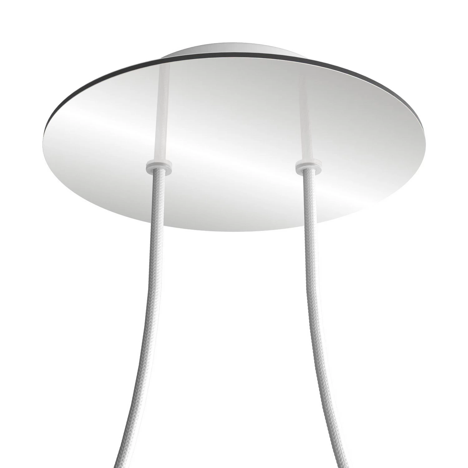 2 Holes - LARGE Round Ceiling Canopy Kit - Rose One System - Mirror