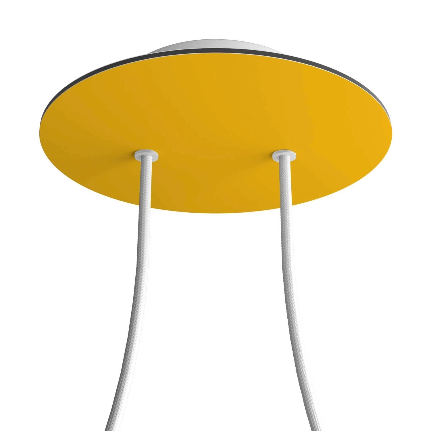 2 Holes - LARGE Round Ceiling Canopy Kit - Rose One System - Yellow mustard