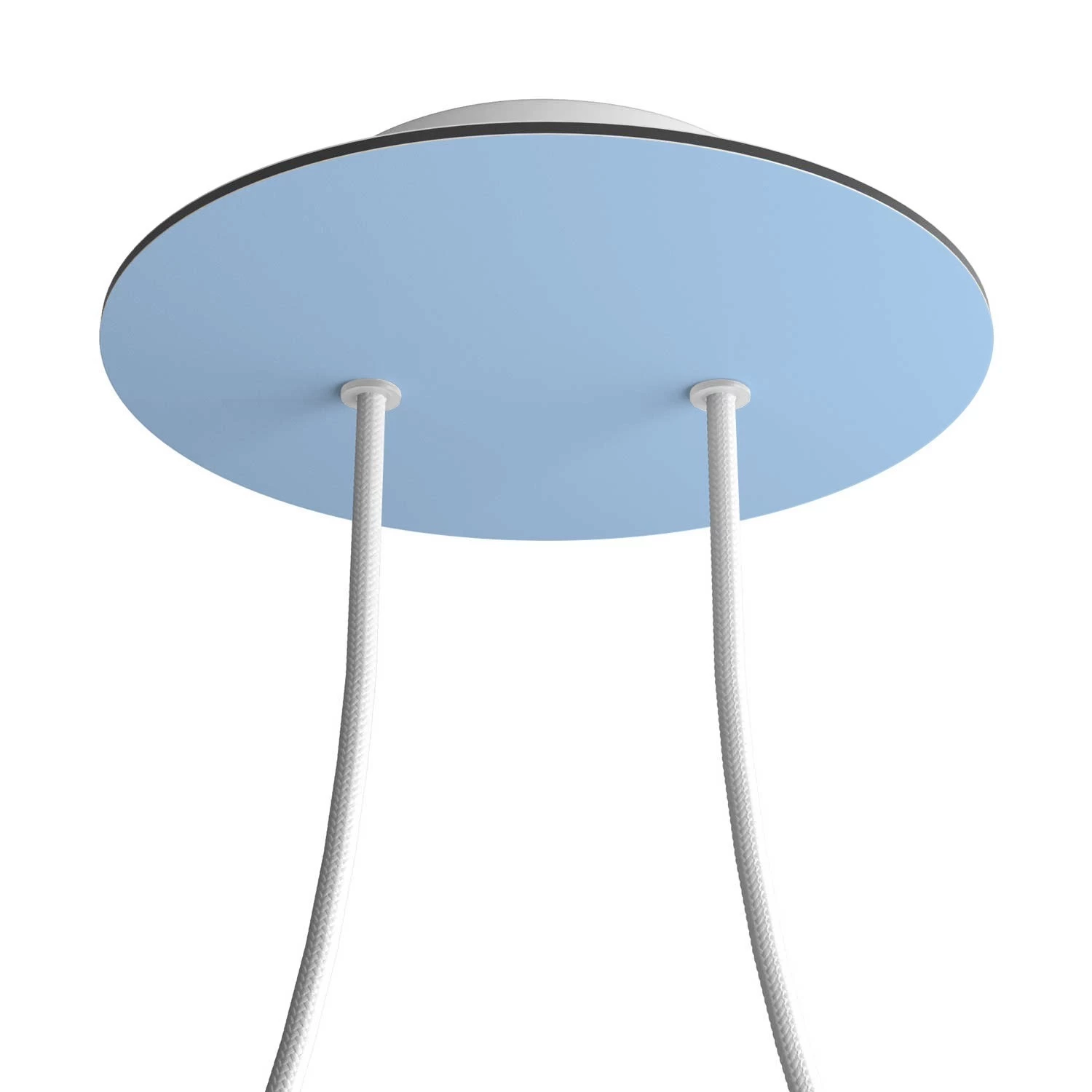 2 Holes - LARGE Round Ceiling Canopy Kit - Rose One System - Soft blue
