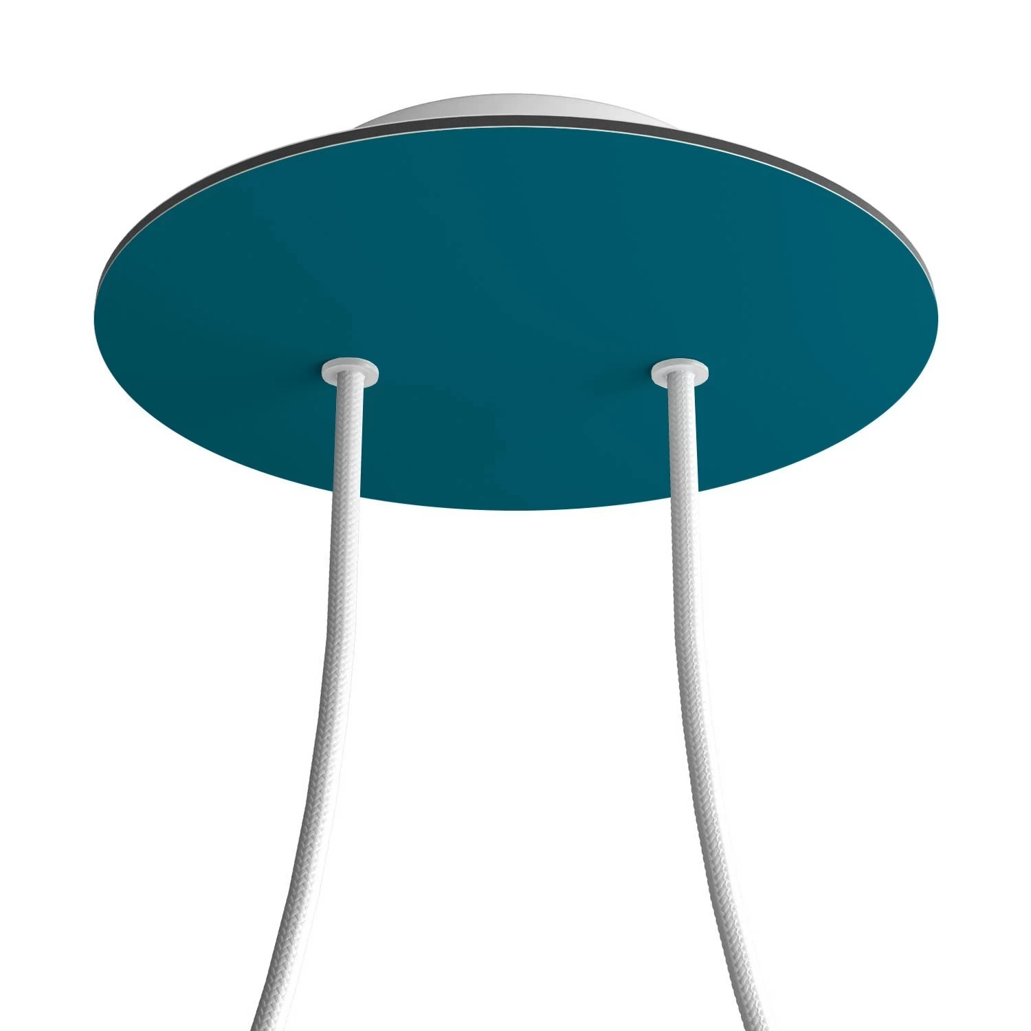 2 Holes - LARGE Round Ceiling Canopy Kit - Rose One System - Petrol