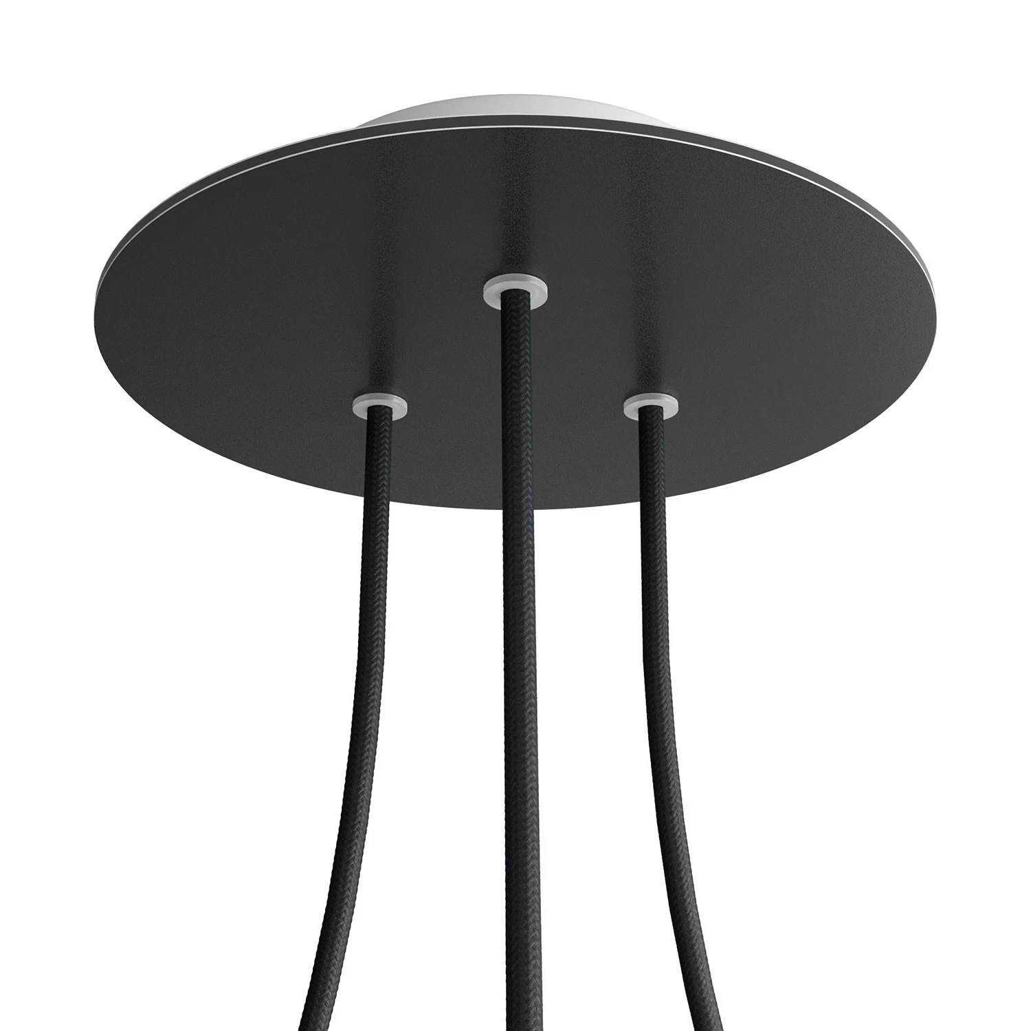 3 Holes - LARGE Round Ceiling Canopy Kit - Rose One System - Matt Black