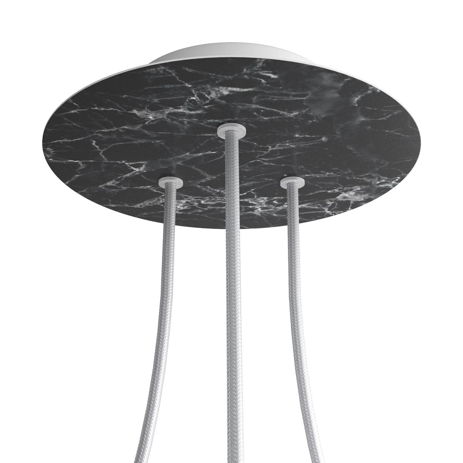 3 Holes - LARGE Round Ceiling Canopy Kit - Rose One System - Marble Marquina