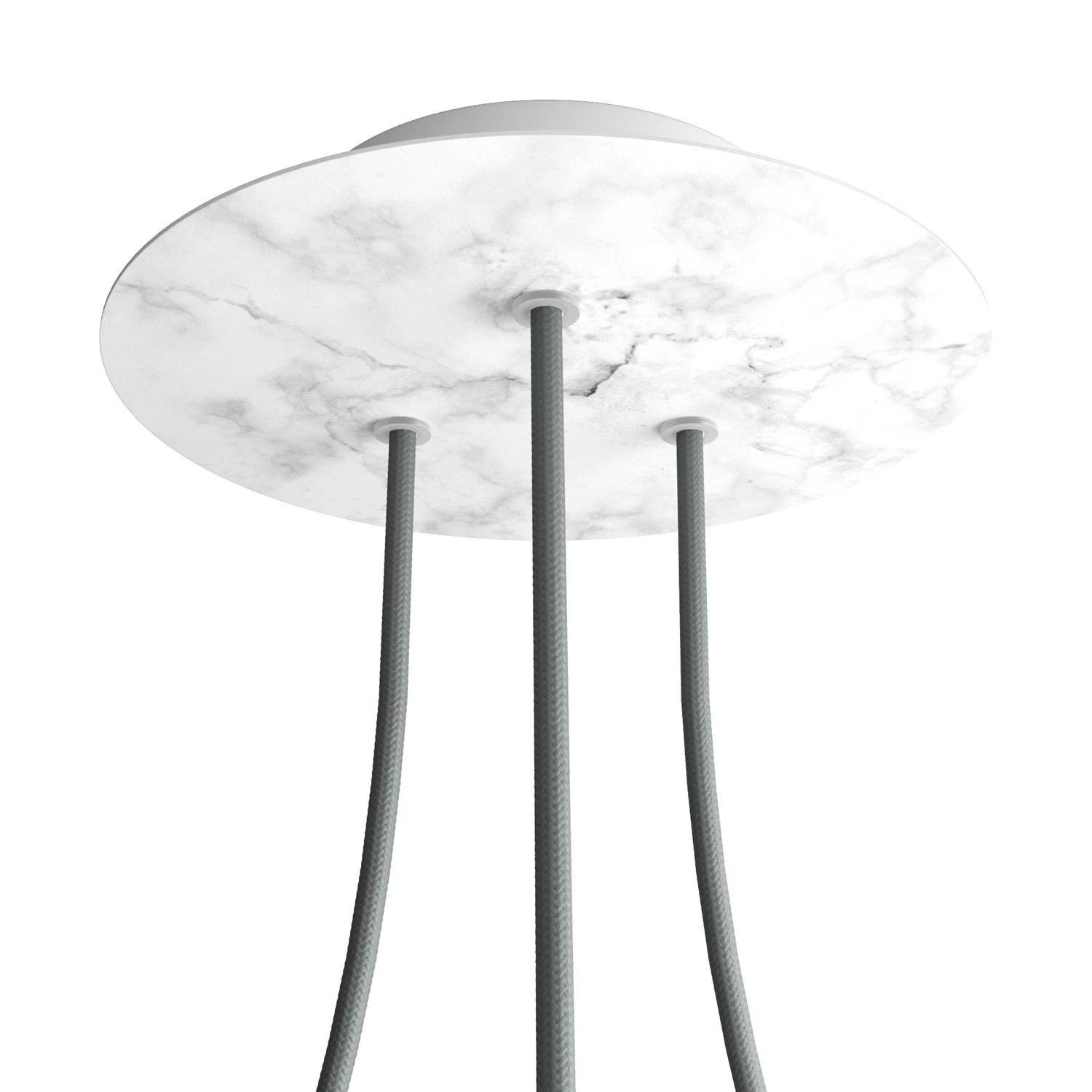 3 Holes - LARGE Round Ceiling Canopy Kit - Rose One System - Marble Carrara