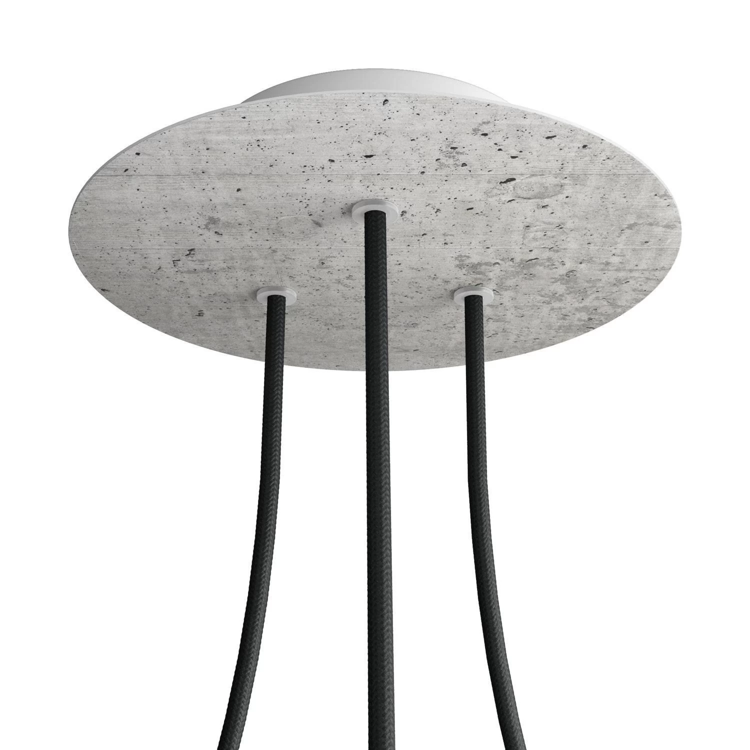 3 Holes - LARGE Round Ceiling Canopy Kit - Rose One System - Concrete