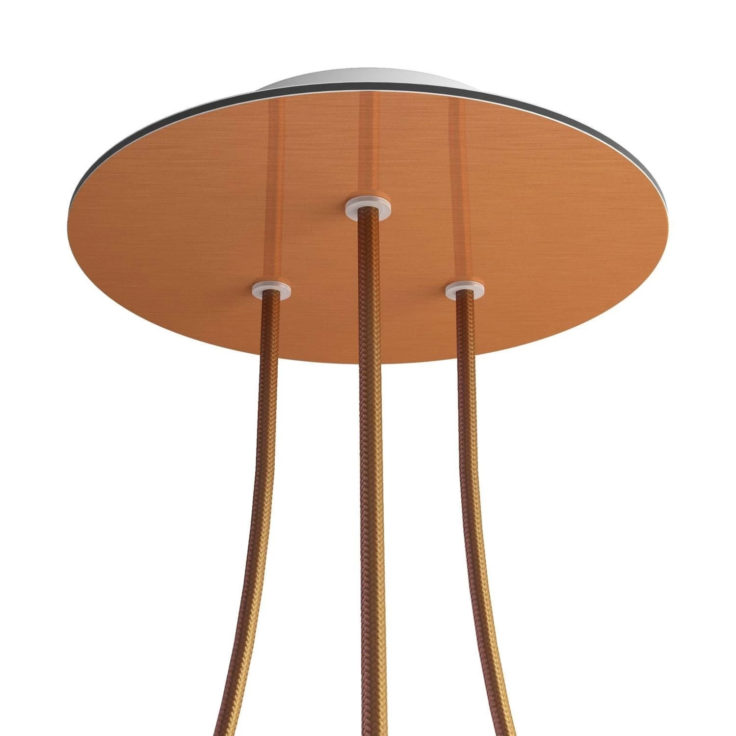 3 Holes - LARGE Round Ceiling Canopy Kit - Rose One System - Satin Copper Dibond
