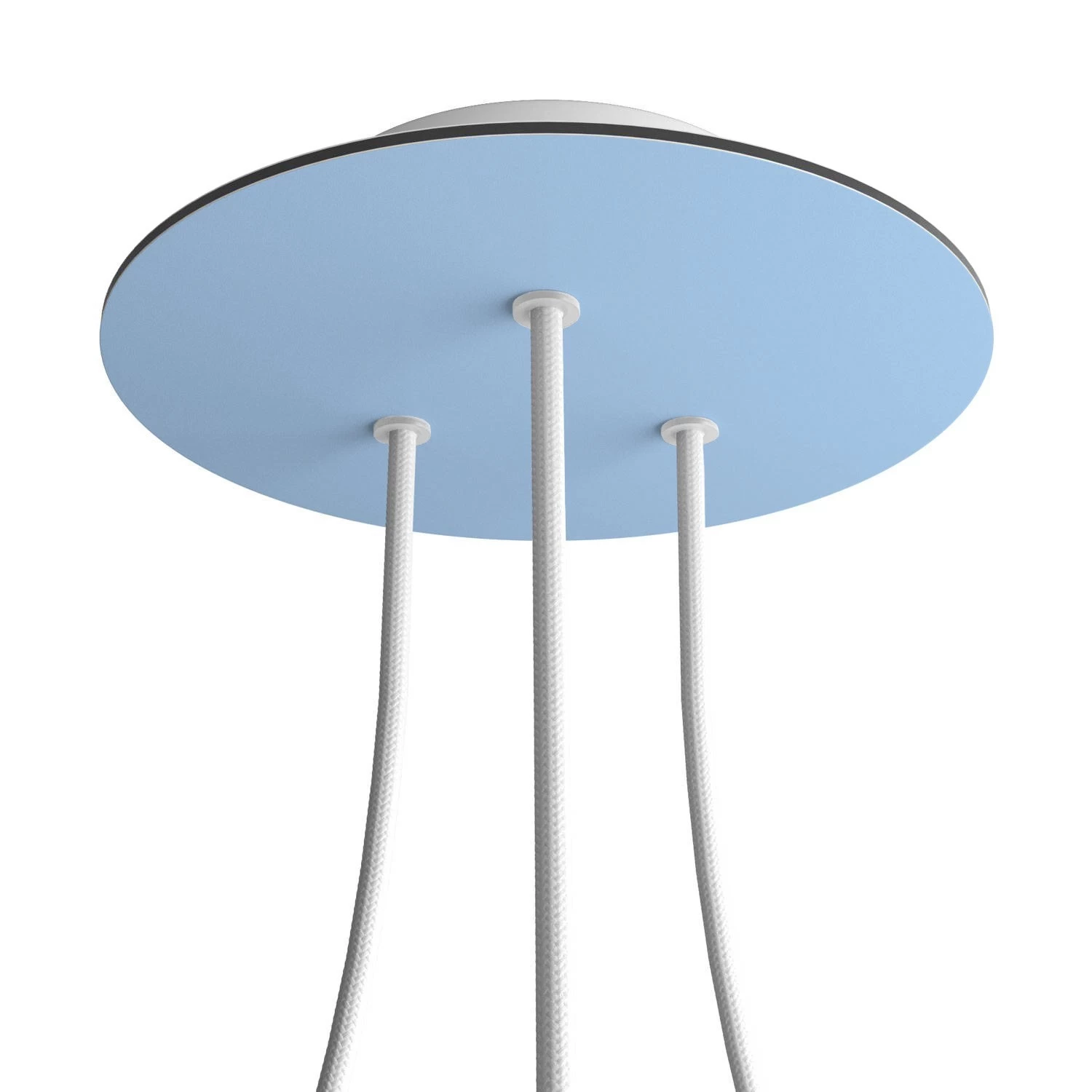 3 Holes - LARGE Round Ceiling Canopy Kit - Rose One System - Soft blue