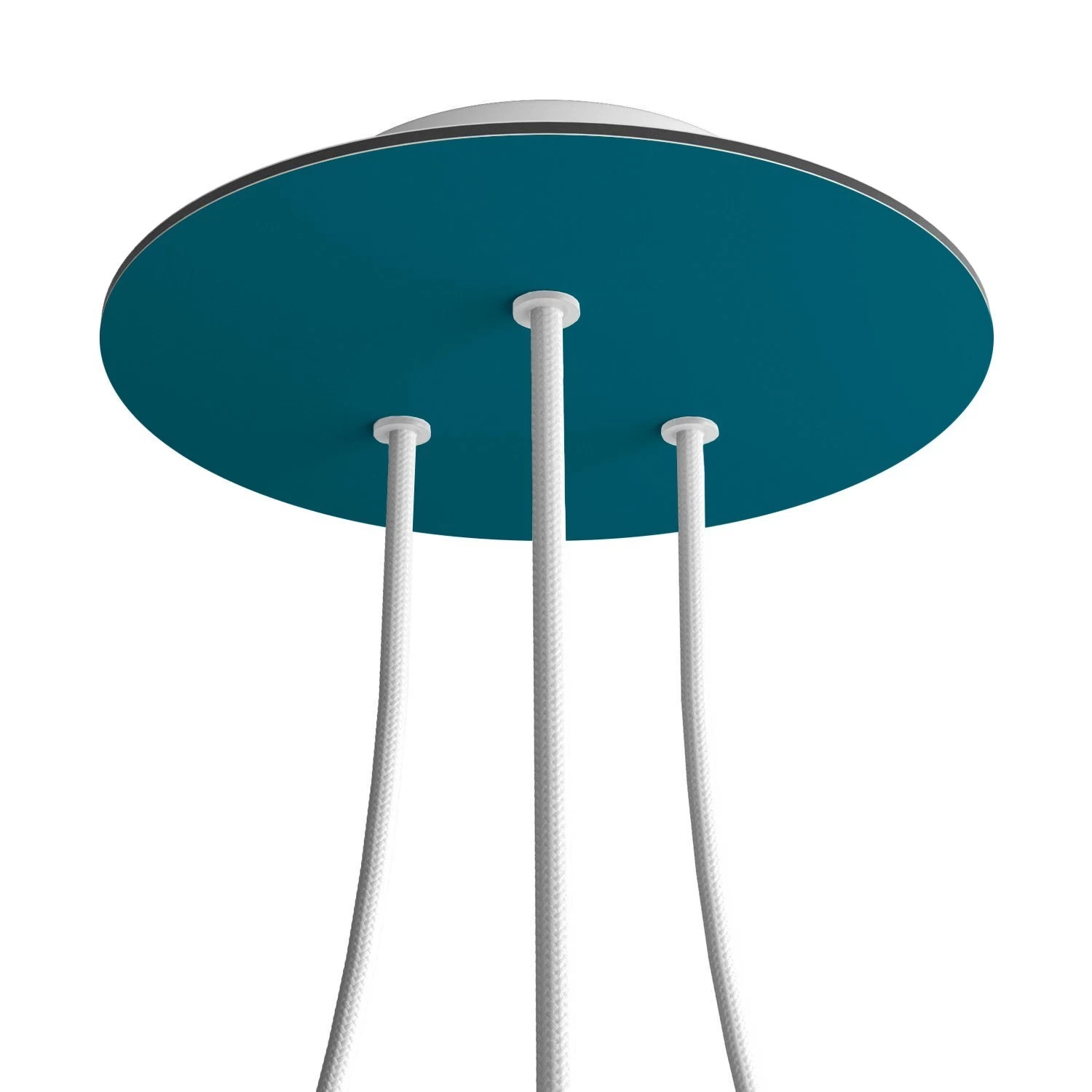 3 Holes - LARGE Round Ceiling Canopy Kit - Rose One System - Petrol