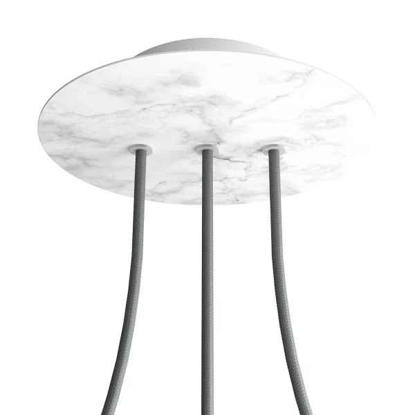 3 In-line Holes - LARGE Round Ceiling Canopy Kit - Rose One System