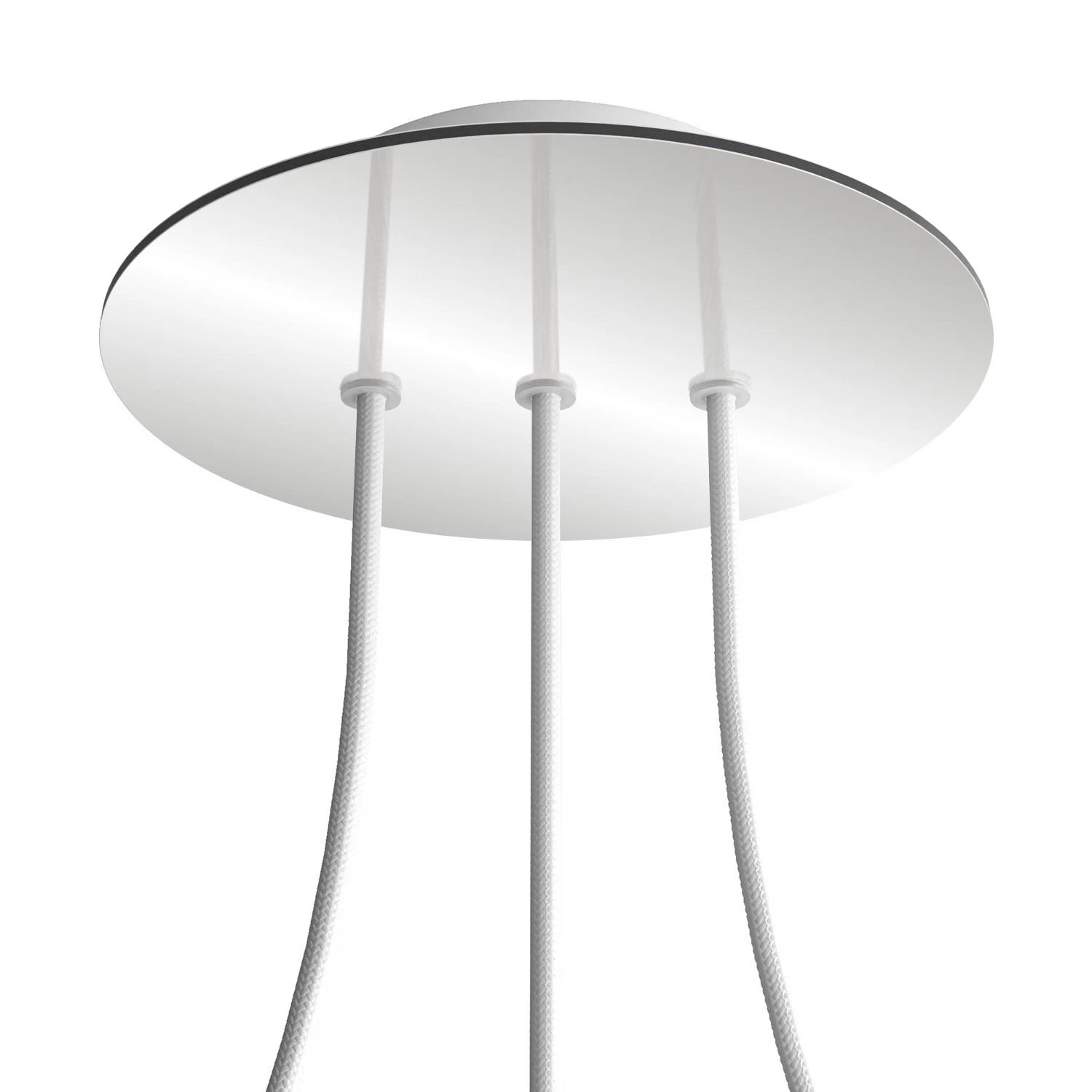 3 In-line Holes - LARGE Round Ceiling Canopy Kit - Rose One System - Mirror