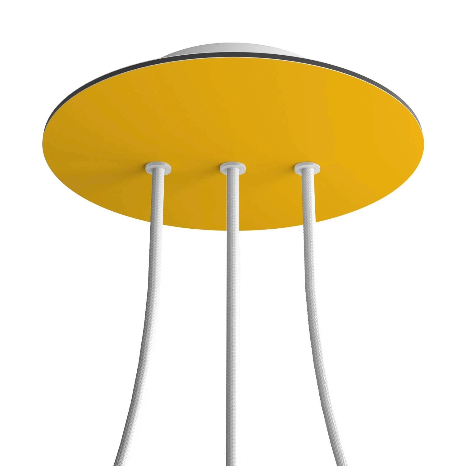 3 In-line Holes - LARGE Round Ceiling Canopy Kit - Rose One System - Yellow mustard