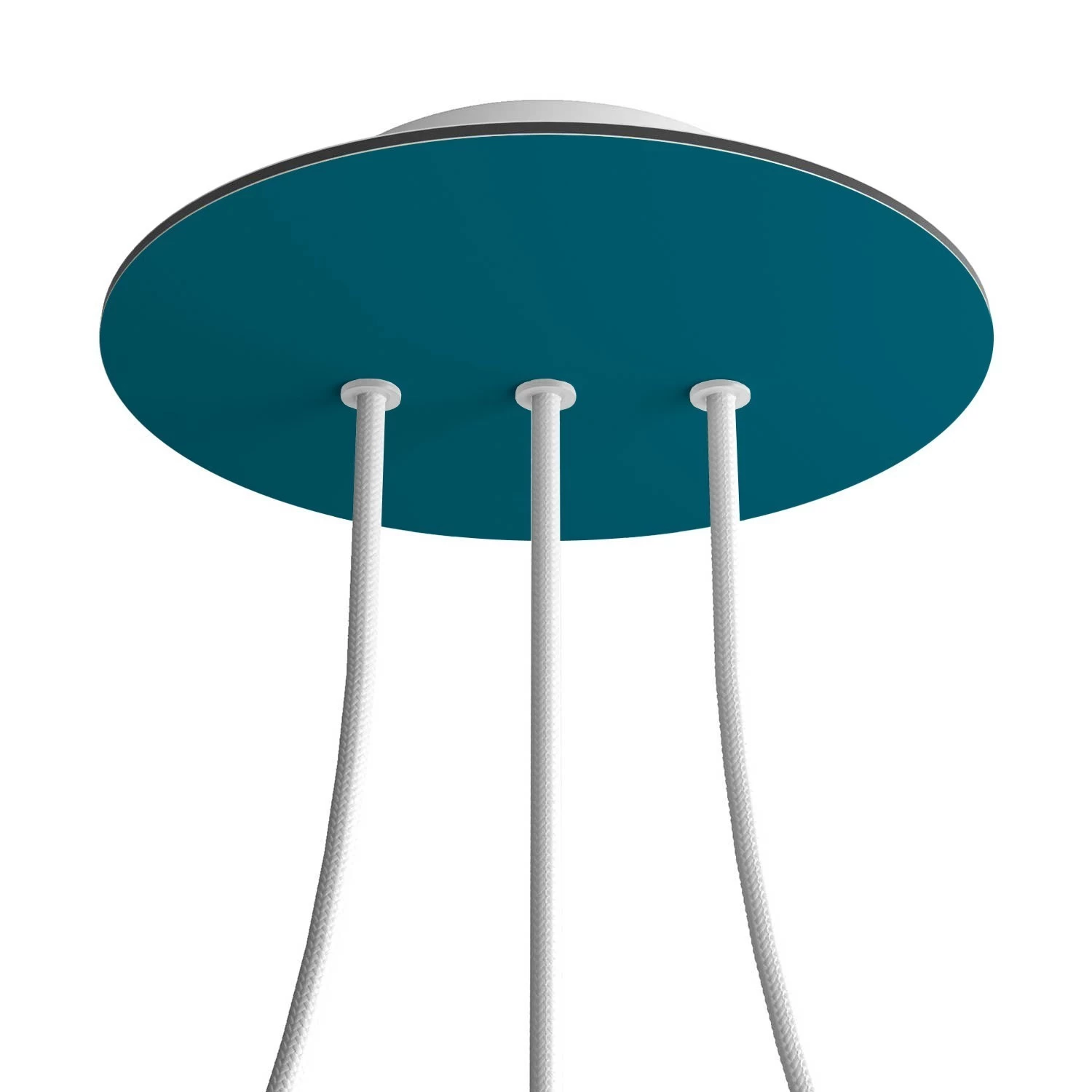 3 In-line Holes - LARGE Round Ceiling Canopy Kit - Rose One System - Petrol