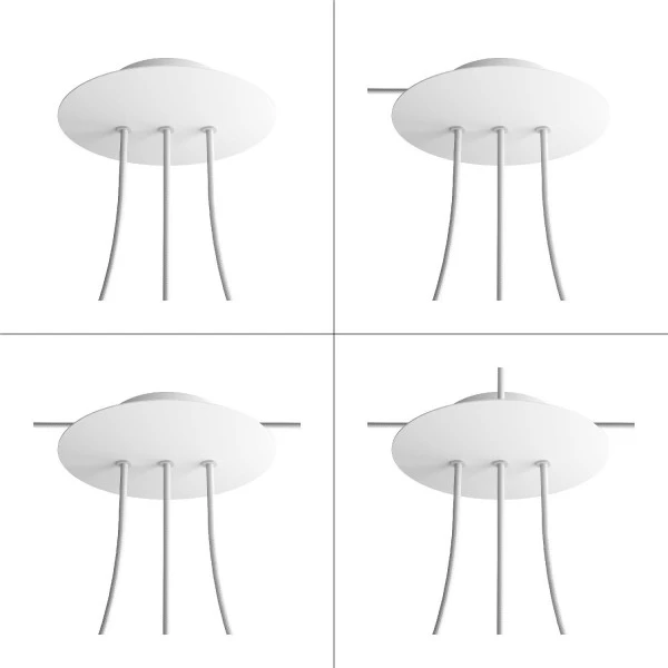 3 In-line Holes - LARGE Round Ceiling Canopy Kit - Rose One System