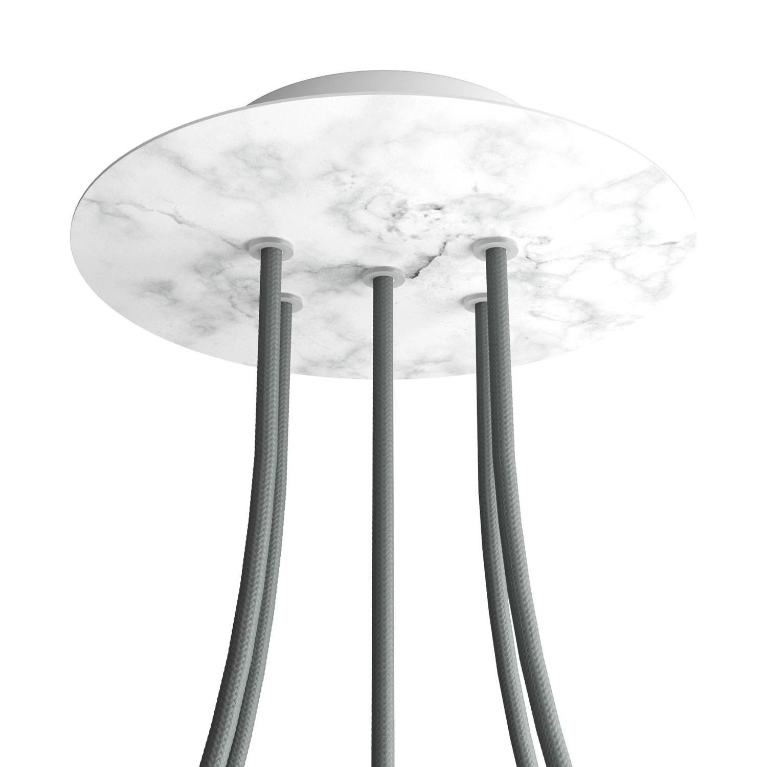 5 Holes - LARGE Round Ceiling Canopy Kit - Rose One System - Marble Carrara