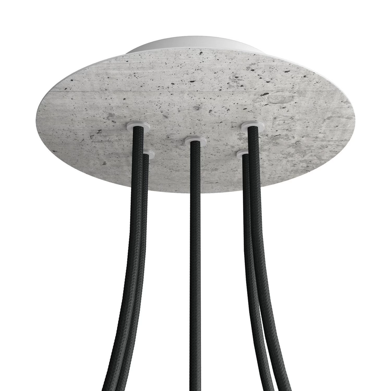 5 Holes - LARGE Round Ceiling Canopy Kit - Rose One System - Concrete