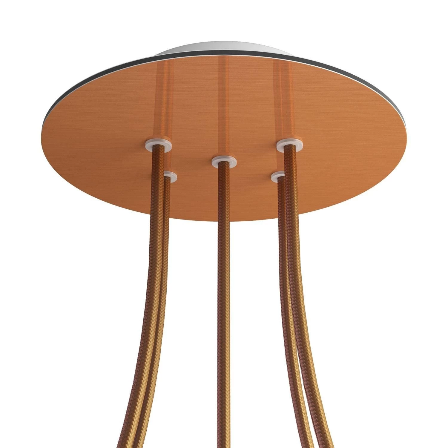 5 Holes - LARGE Round Ceiling Canopy Kit - Rose One System - Satin Copper Dibond