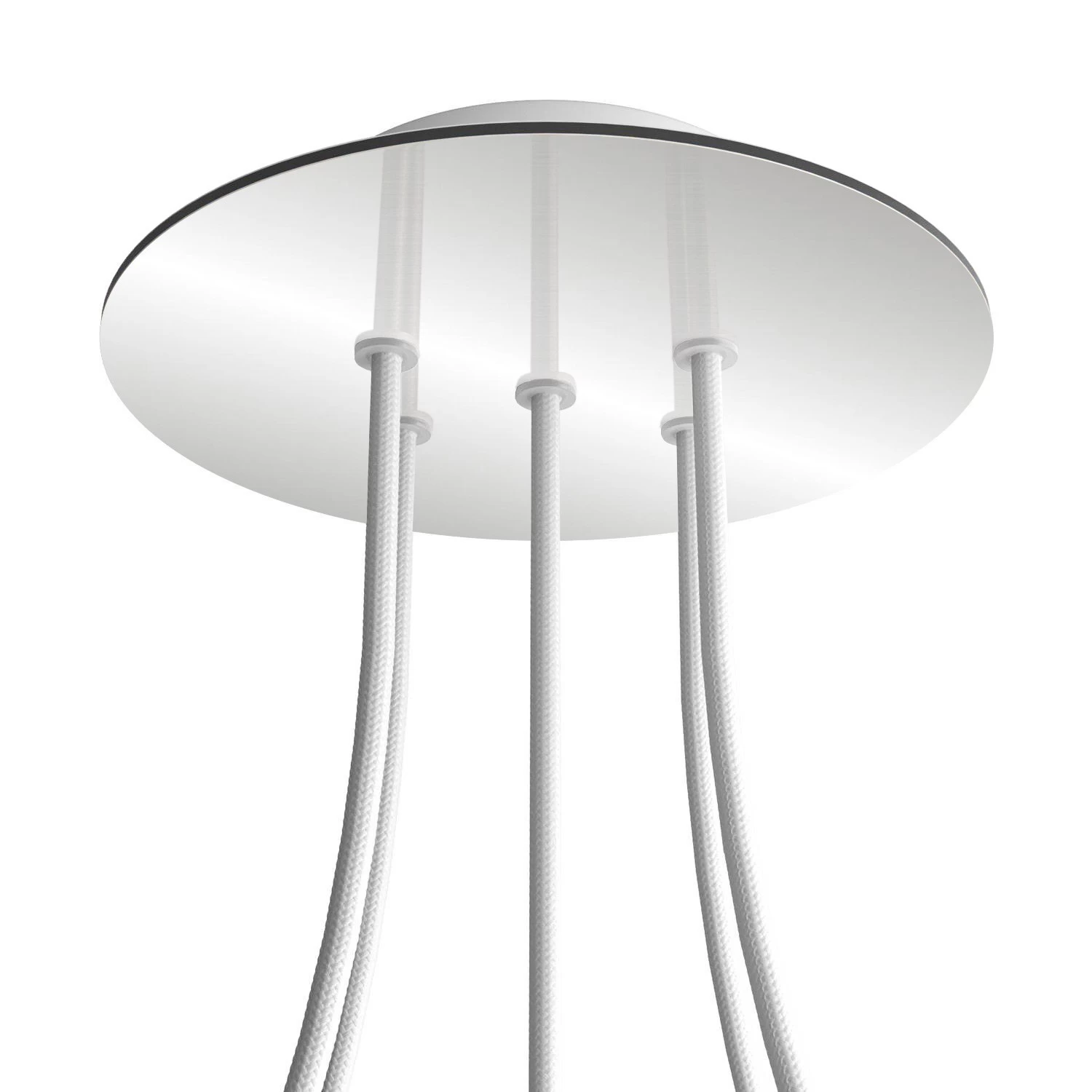 5 Holes - LARGE Round Ceiling Canopy Kit - Rose One System - Mirror