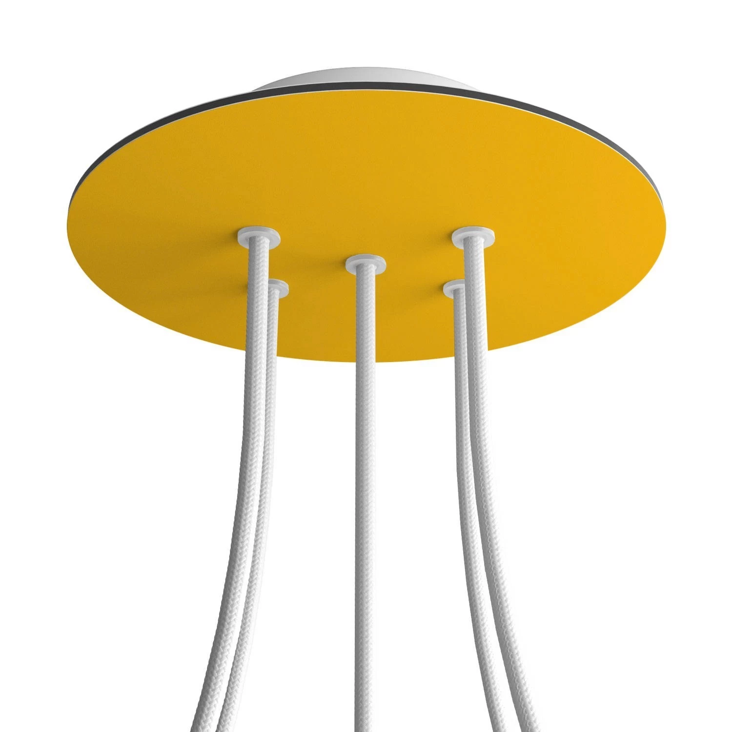5 Holes - LARGE Round Ceiling Canopy Kit - Rose One System - Yellow mustard