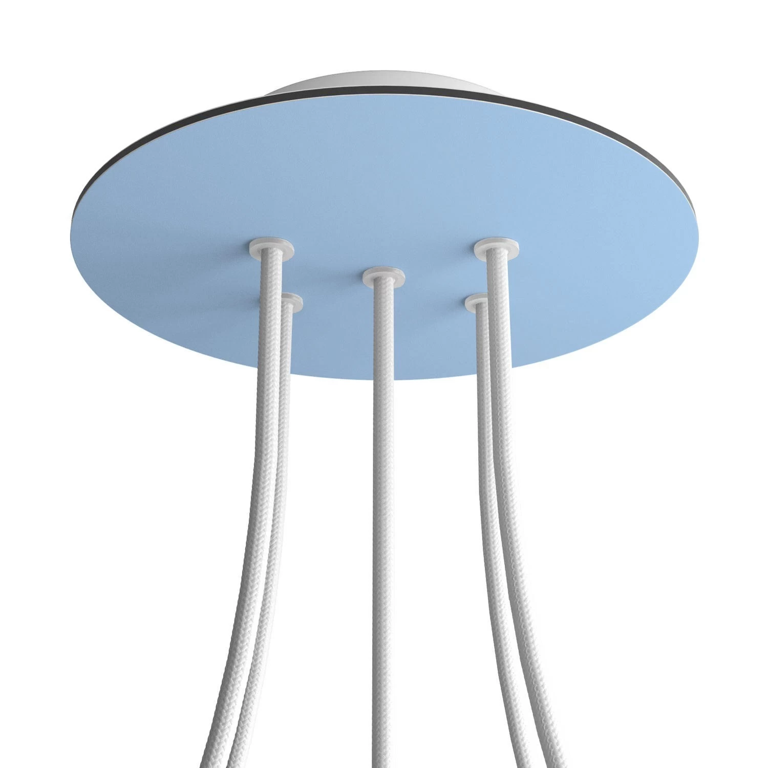 5 Holes - LARGE Round Ceiling Canopy Kit - Rose One System - Soft blue