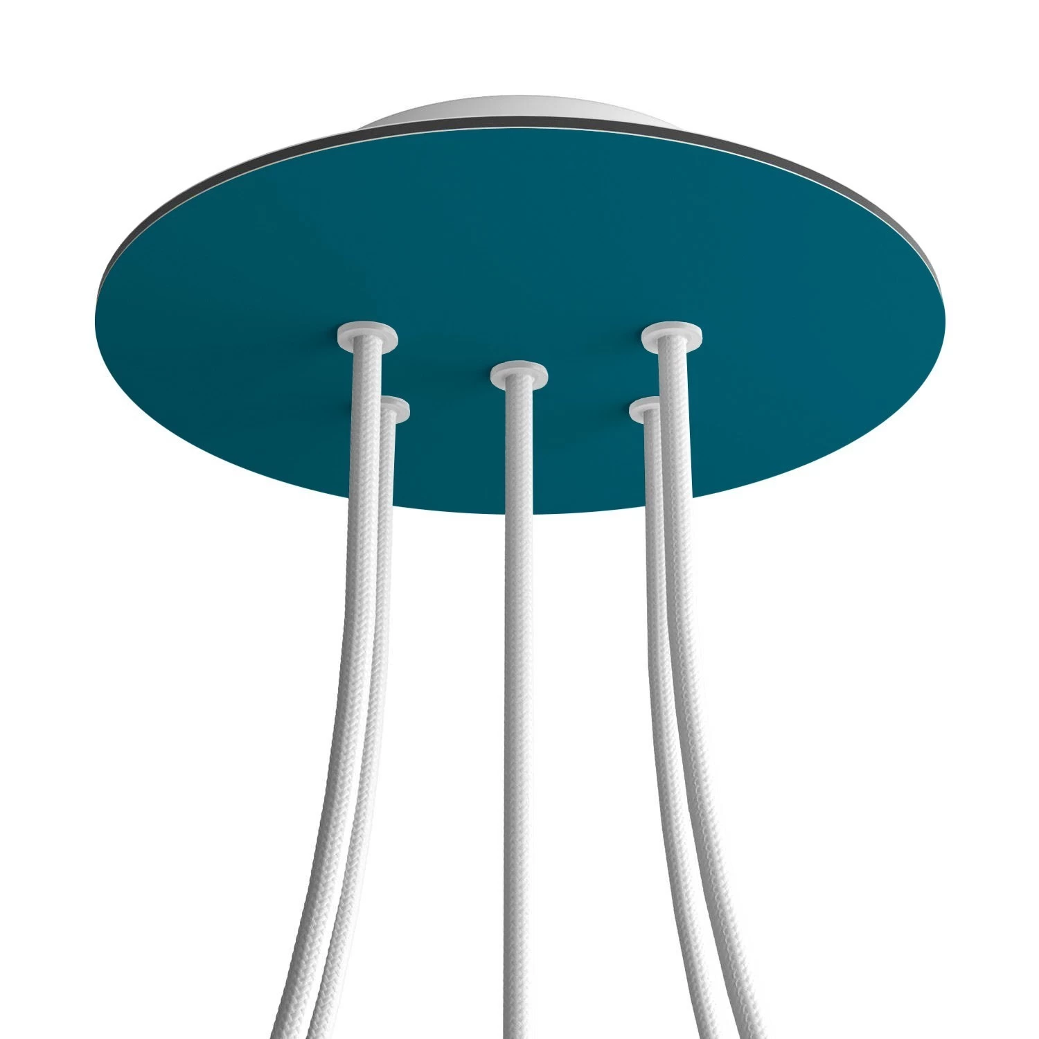 5 Holes - LARGE Round Ceiling Canopy Kit - Rose One System - Petrol