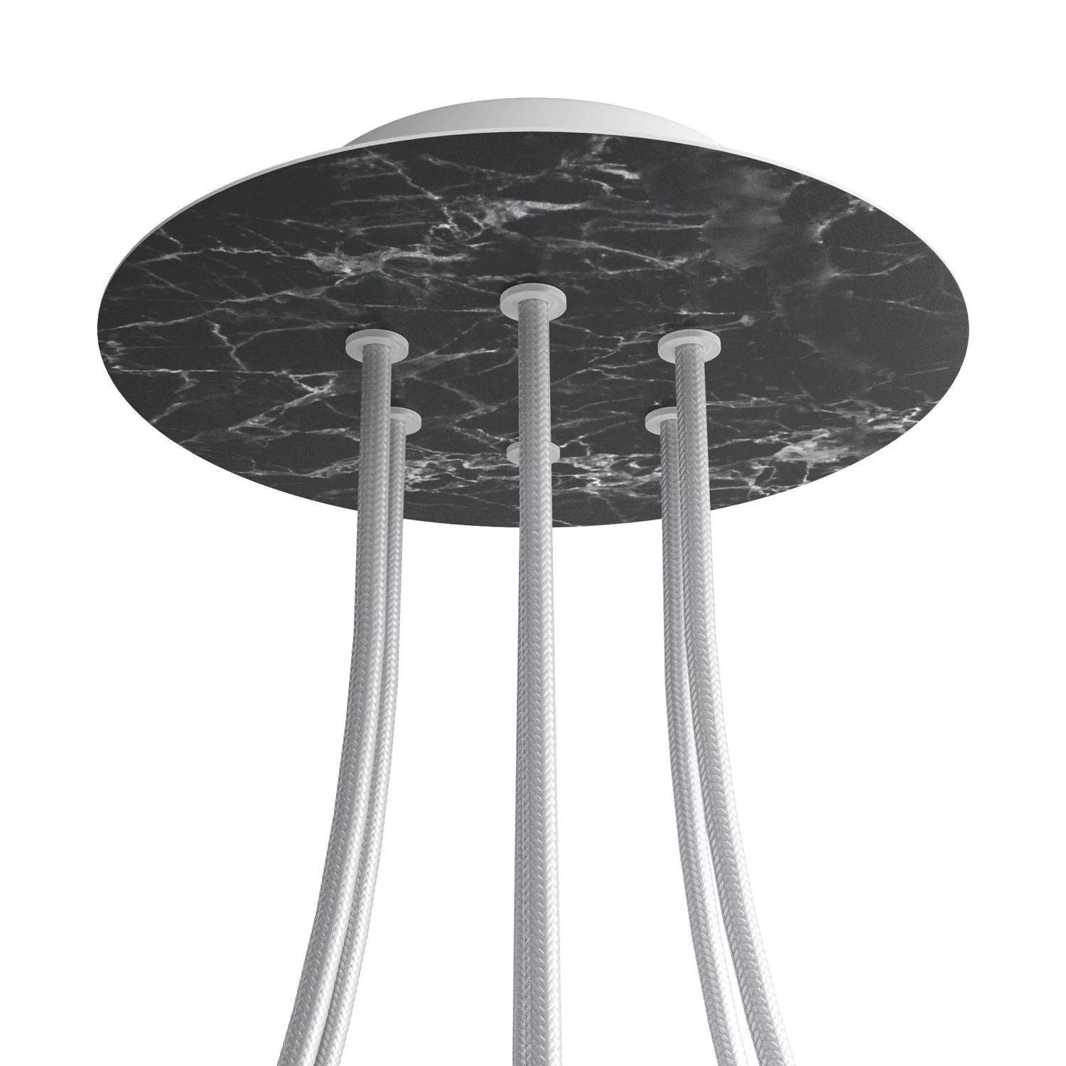 6 Holes - LARGE Round Ceiling Canopy Kit - Rose One System - Marble Marquina