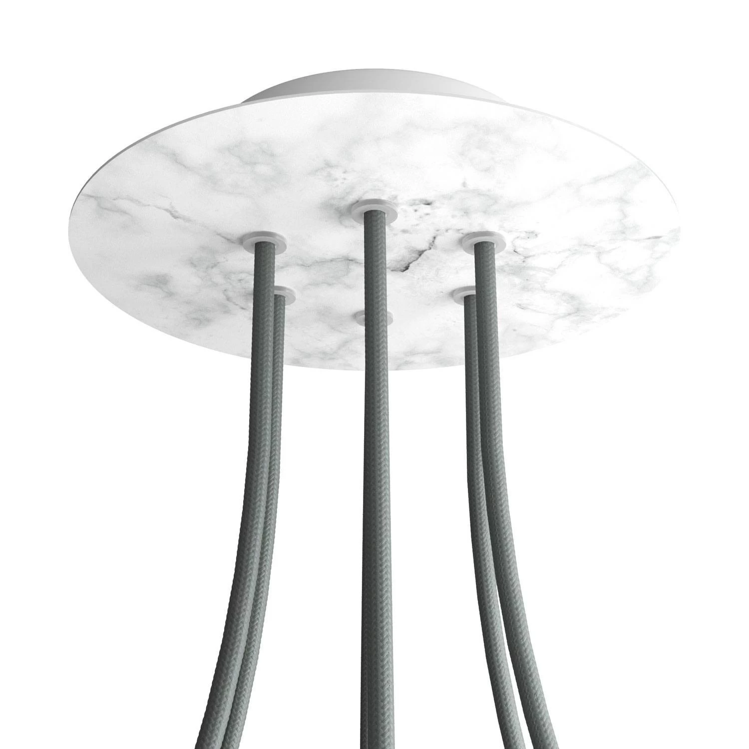 6 Holes - LARGE Round Ceiling Canopy Kit - Rose One System - Marble Carrara