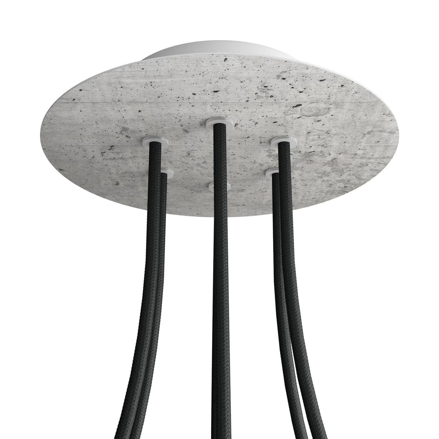 6 Holes - LARGE Round Ceiling Canopy Kit - Rose One System - Concrete