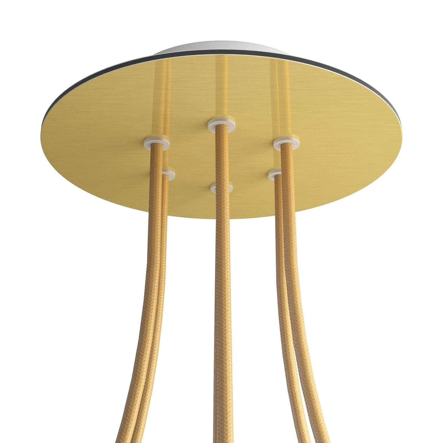 6 Holes - LARGE Round Ceiling Canopy Kit - Rose One System - Satin Brass Dibond