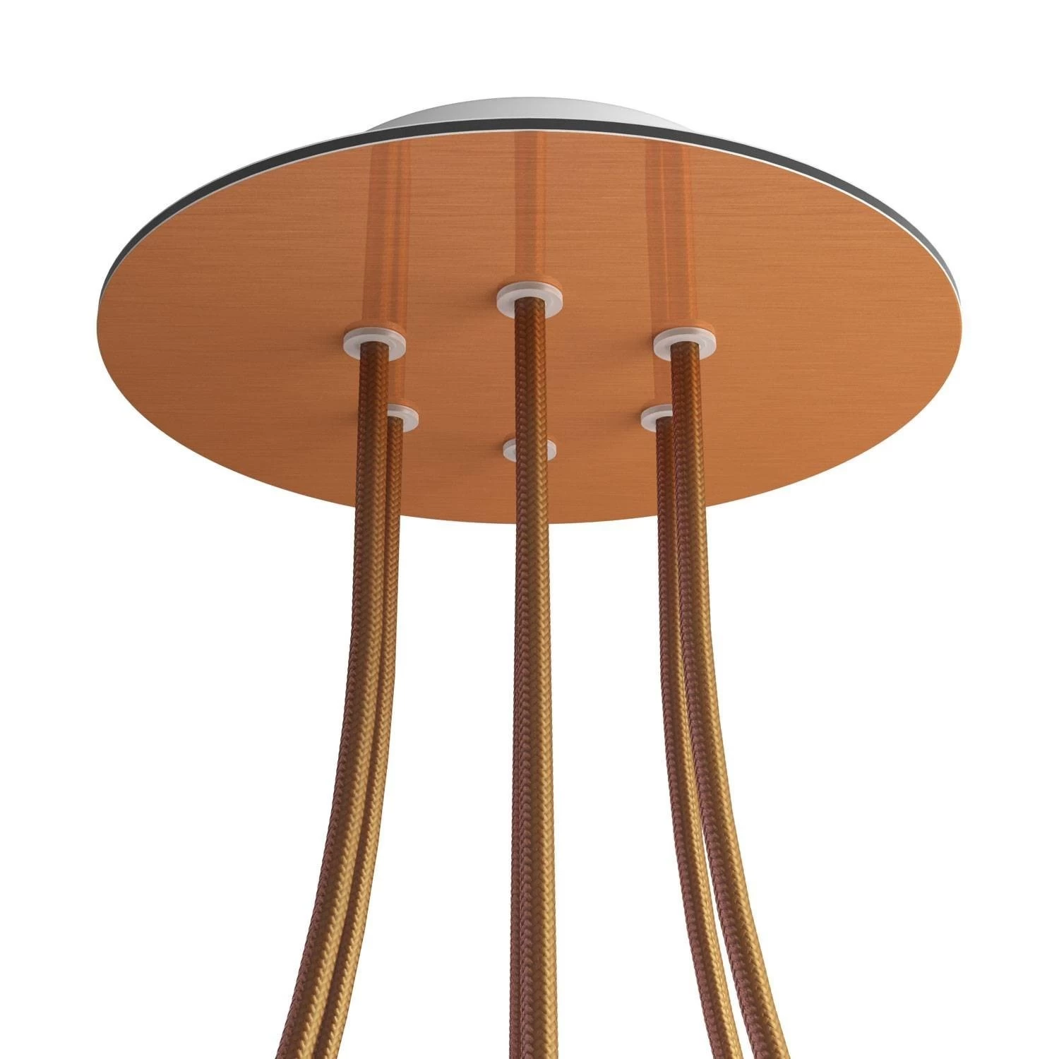 6 Holes - LARGE Round Ceiling Canopy Kit - Rose One System - Satin Copper Dibond